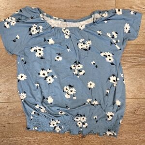 Blue Floral Smocked Top From Stitch Fix